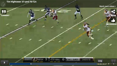 Watch Washington Redskins Running Back Tim Hightower