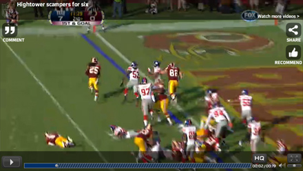 Watch Washington Redskins Running Back Tim Hightower